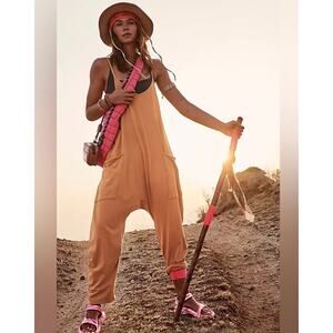 Free‎ People Movement Women's Hot Shot Onesie Casual Orangish Brown Size Medium